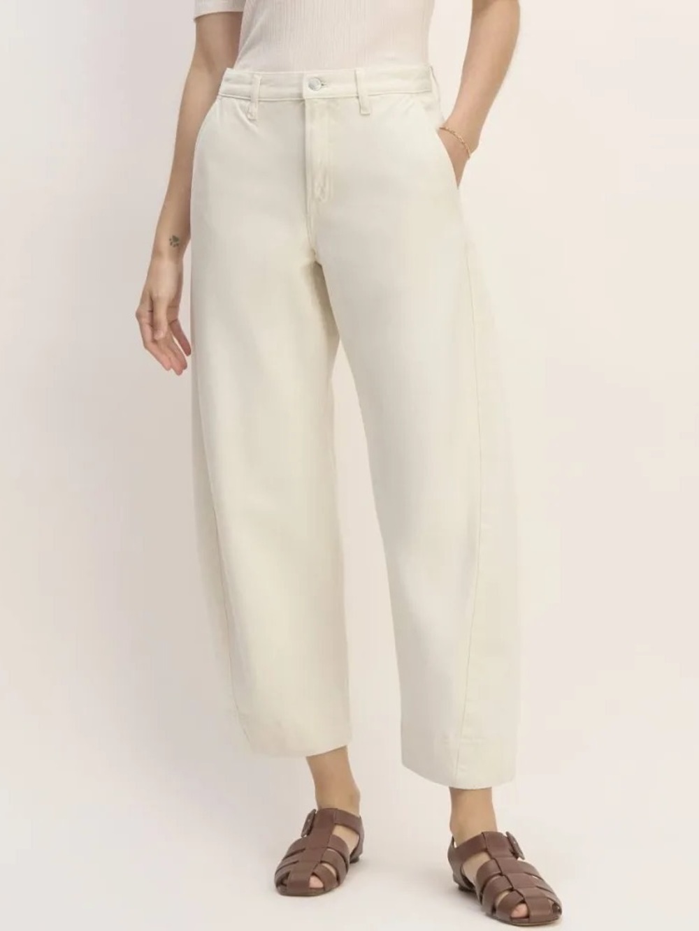Everlane The Summer Barrel Jean in Ecru - Size 31